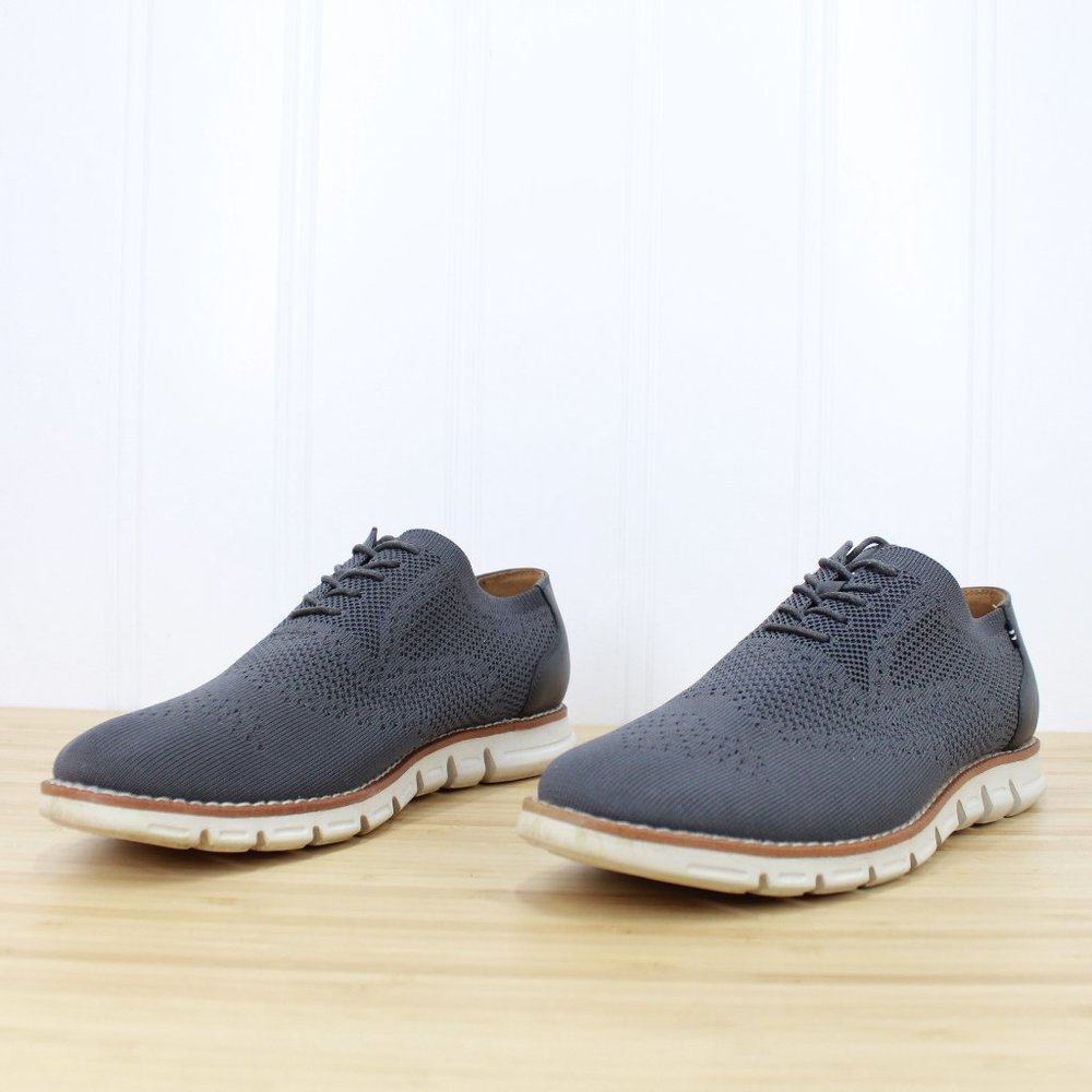 NAUTICA Men's Wrenwood Canvas Leather Navy Knit Fashion Casual Shoes Size US 10 - Picture 2 of 9